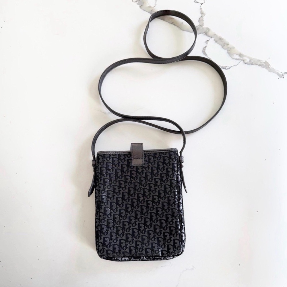 Dior Black Monogram Crossbody Phone Pouch - Picture 2 of 8